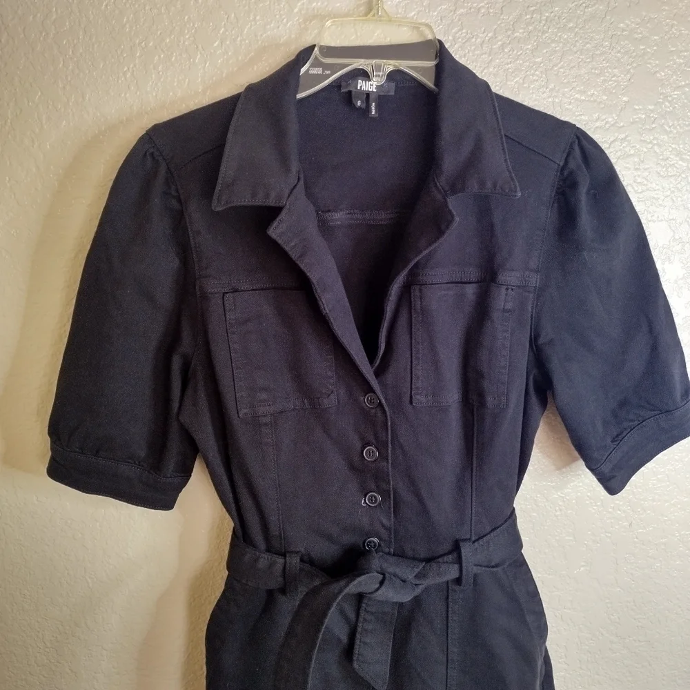 Paige Mayslie Shortsleeve Jumpsuit Washed Black sz 6